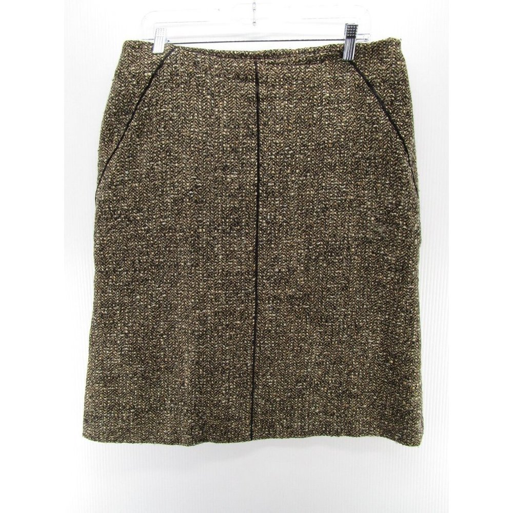 Talbots Skirt Petites 16P Wool Straight Pencil Lined Knit Career